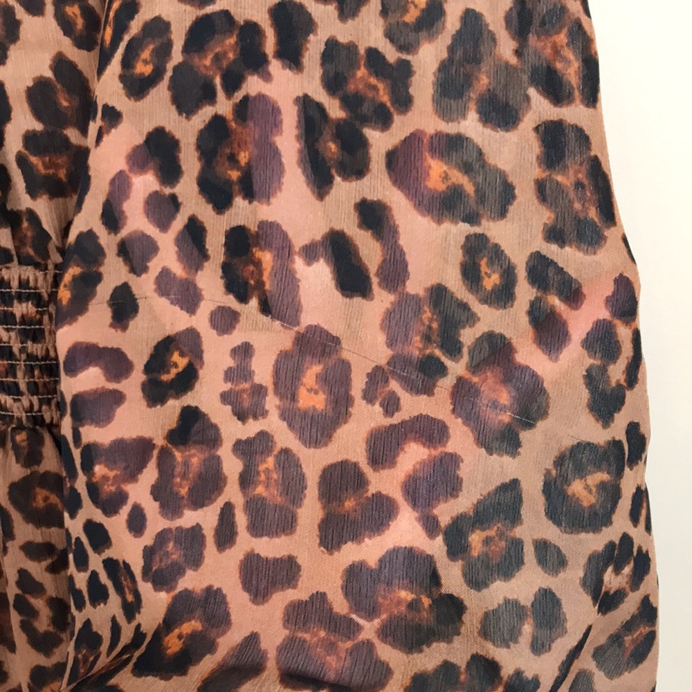 NWT Old Navy Women’s Leopard Print Long Sleeve Smocked Waist A-line Dress - Picture 12 of 12